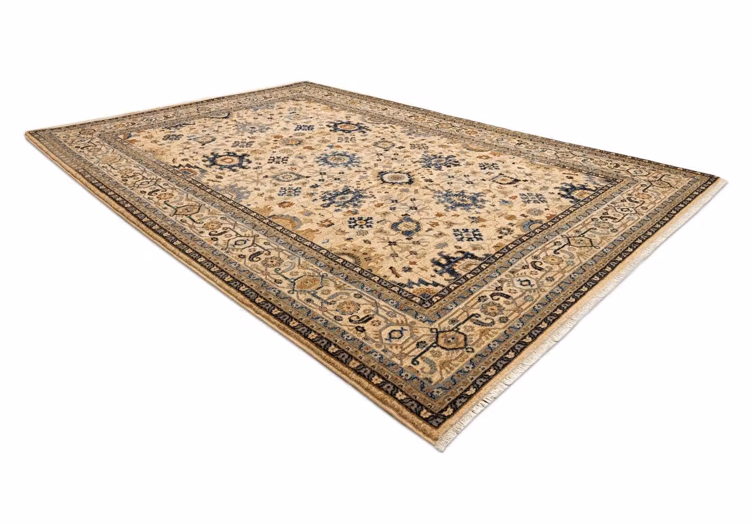 RugsX Wool Keshan Oriental Rug in Beige, W/D: 120 x 145 cm – 2