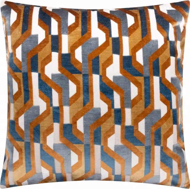 Make It A Home Metro Prism Square Velvet Cushion in Orange