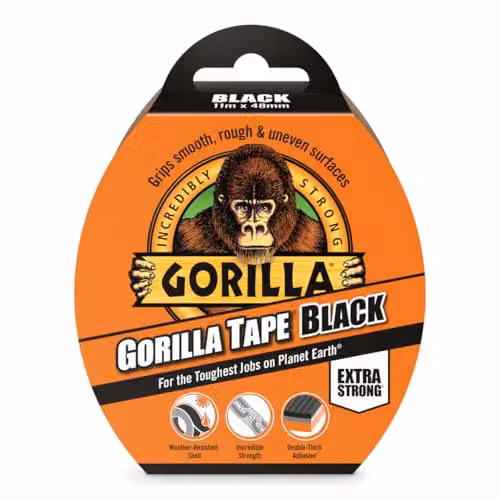 Gorilla Black Cloth Duct Tape, 11 m