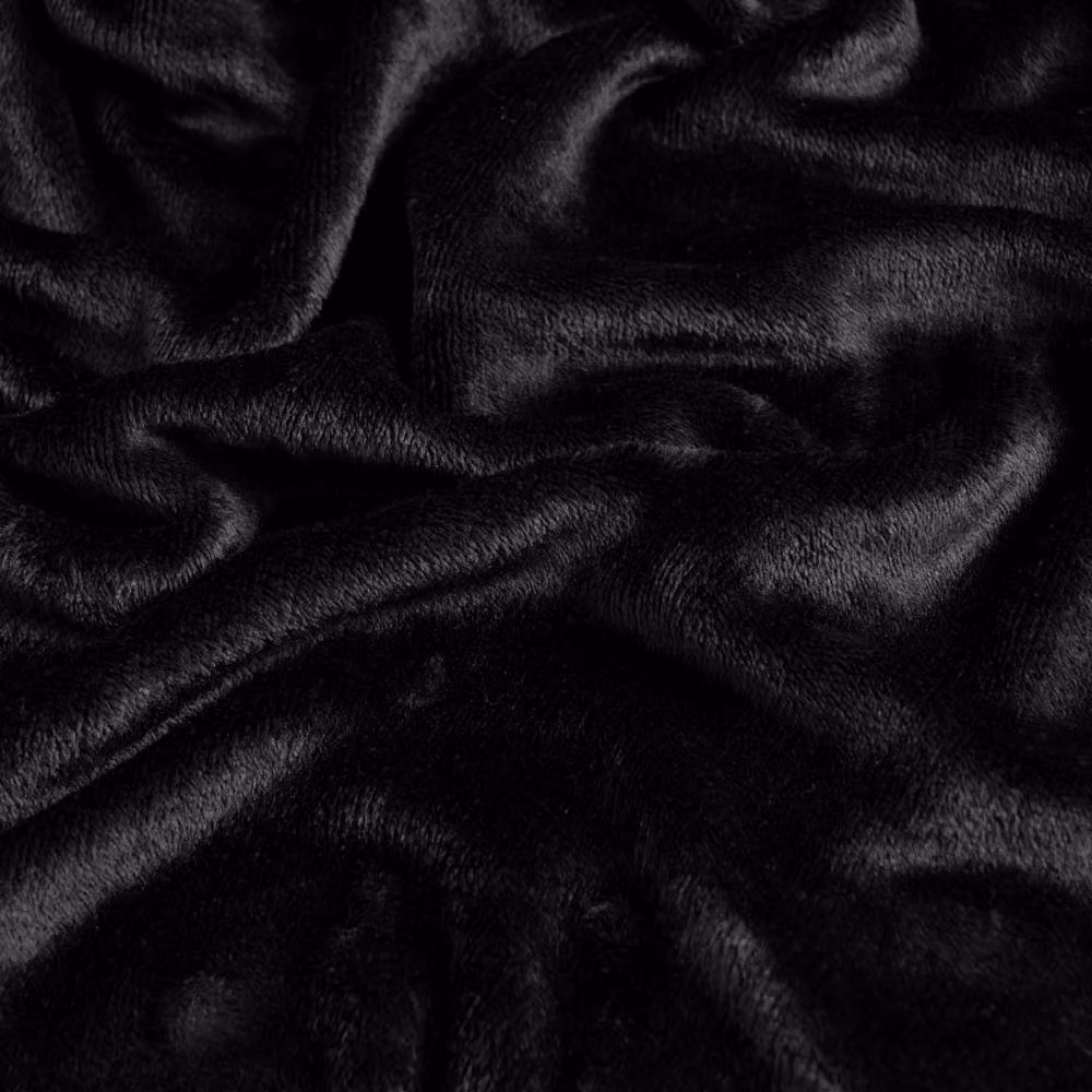 OHS Fluffy Fleece Throw Blanket in Black, W/D/H: 200 x 240 cm – 3