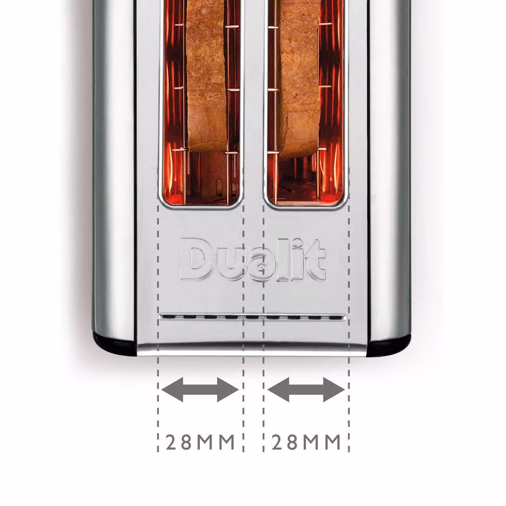 Dualit Studio 2 Slot Stainless Steel Toaster in White – 5