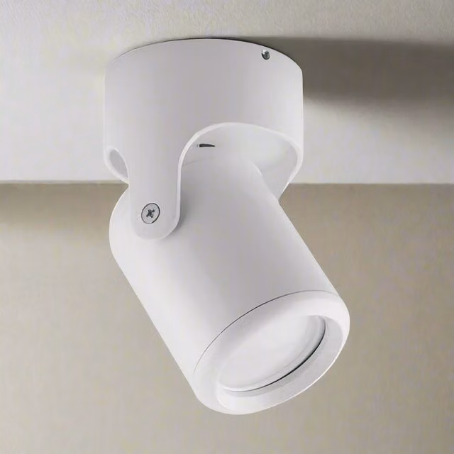 CGC Lighting Fran White GU10 Adjustable Cylinder Ceiling and Wall Spot Light