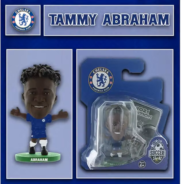 SoccerStarz Chelsea FC Tammy Abraham Home Kit Classic Mini Figure, Blue, Height: 5 cm