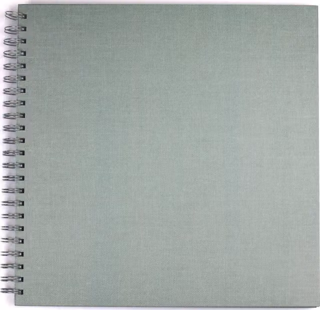 Art Studio Muted Tones Scrapbook in Green with Fabric and Paper