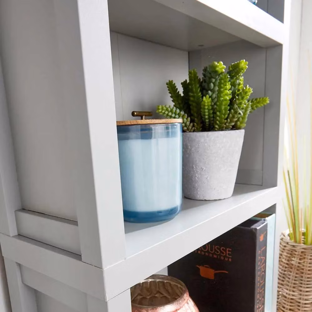 Home Source Avon Low 3 Shelf Bookcase Storage Unit in Grey – 3