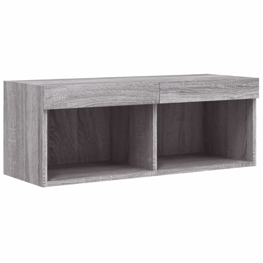 Berkfield Home TV Cabinet with LED Lights in Grey Sonoma, W/D/H: 80 x 30 x 30 cm – 7