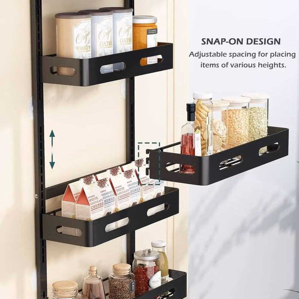 KORVIXA Black Metal Over Door Hanging Kitchen Storage Organiser, Height: 172 cm, Width: 100 cm – 3