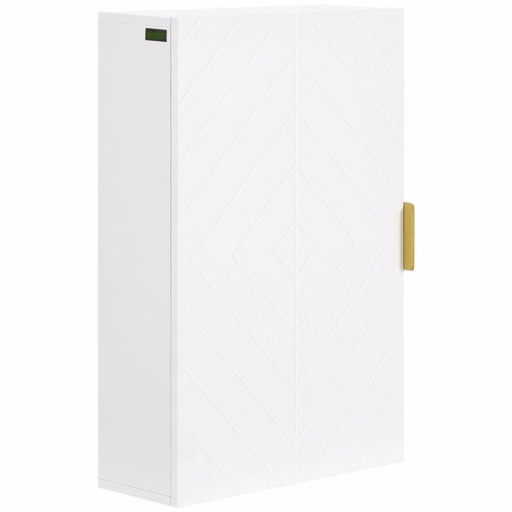 Wyld Haus Miviano Wall Mounted Over Toilet Bathroom Cabinet in White and Gold with Adjustable Shelves, W/D/H: 60 x 40 x 15 cm – 2