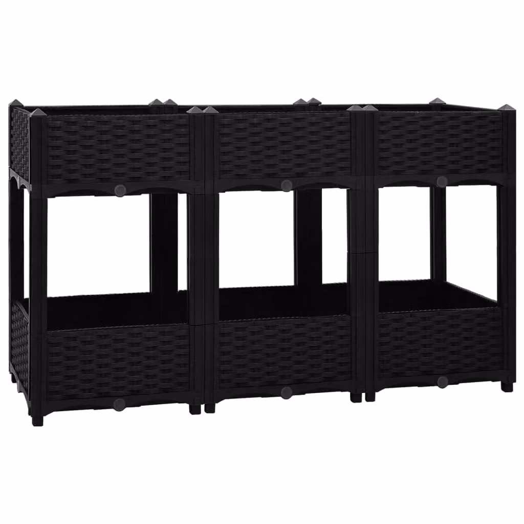 Berkfield Home Black Polypropylene Raised Bed W/D/H: 120 x 40 x 71 cm – 1