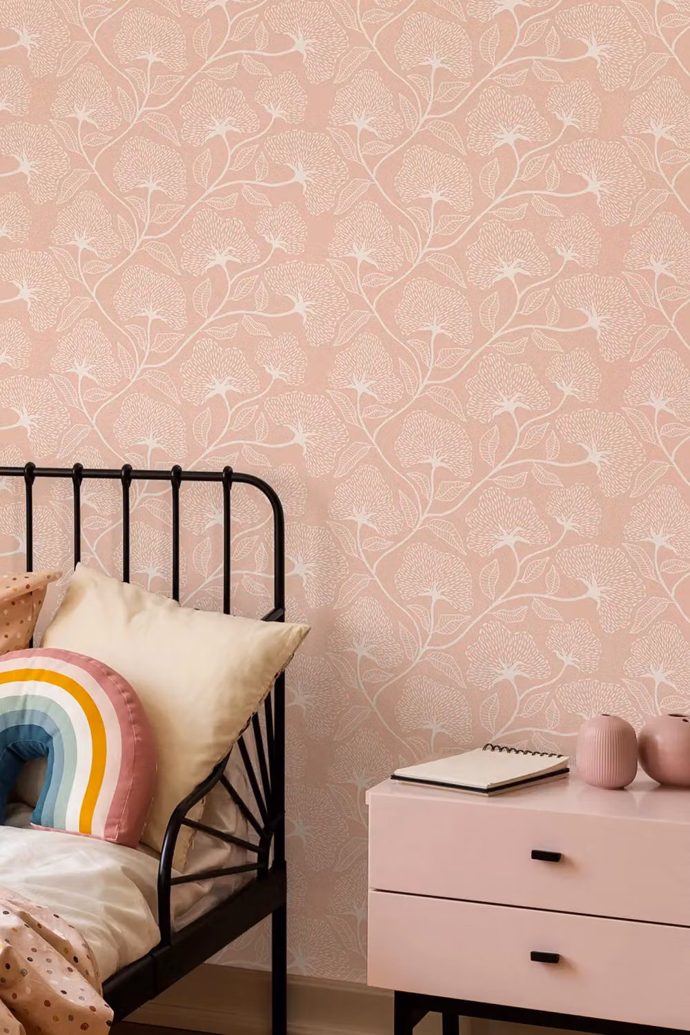Hoopla Walls Dash Trail Pink Floral Abstract Botanical Wallpaper – 2