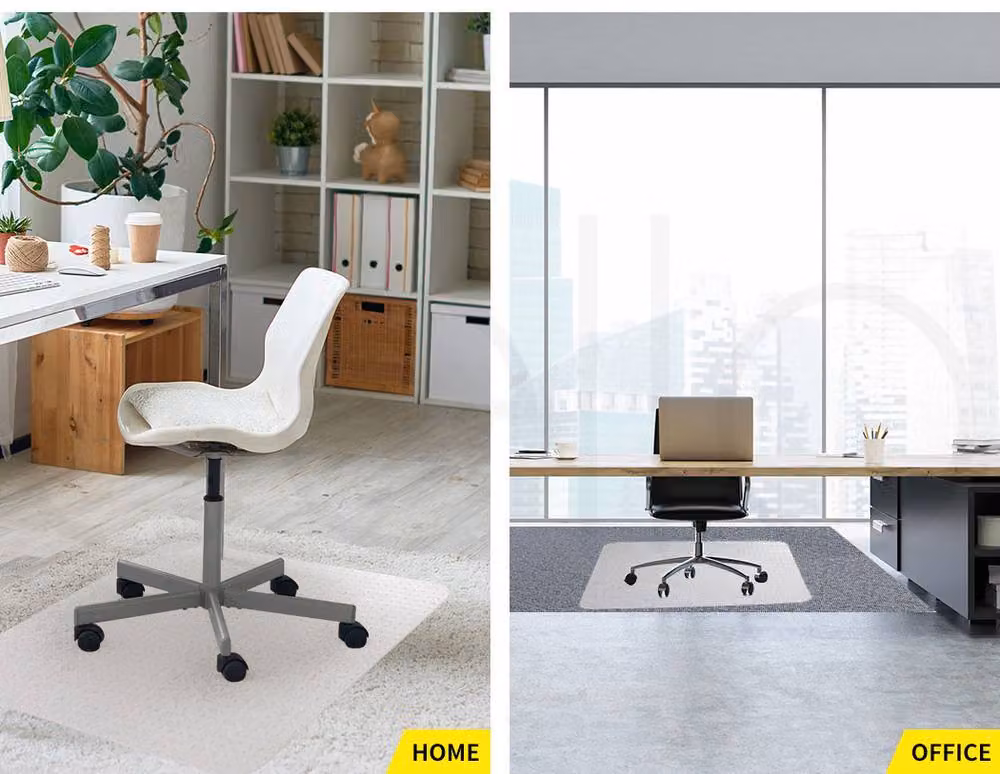 Marlow Clear PVC Office Chair Mat and Carpet Floor Protector, W: 120 cm, D: 90 cm – 4