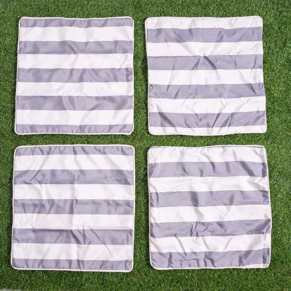Direct Wicker Waterproof Grey Polyester Outdoor Cushion Covers, 2 Pack, W/D/H: 45 x 45 x 45 cm – 2
