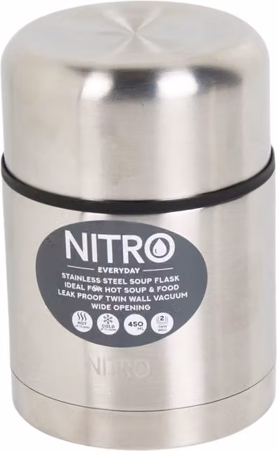 Nitro Leakproof Stainless Steel Soup and Food Flask in Silver