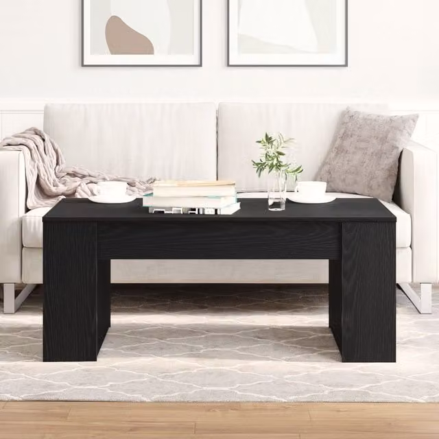 Berkfield Home Black Oak Coffee Table, W/D/H: 102 x 55 x 42 cm