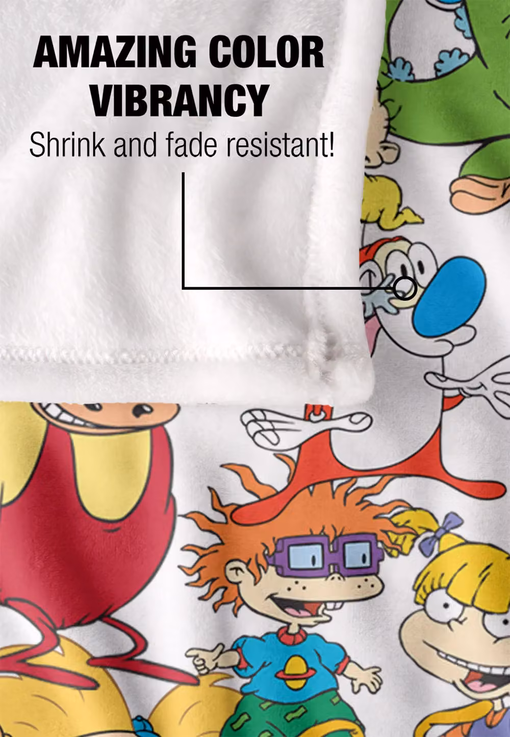 Rugrats Nickelodeon Collage Silky Touch Super Soft Throw Blanket, White and Multicolour, W: 152 cm, D: 127 cm – 3