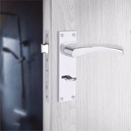 Golden Grace Astrid Bathroom Handle Lock and Hinge Set in Silver Zinc – 2