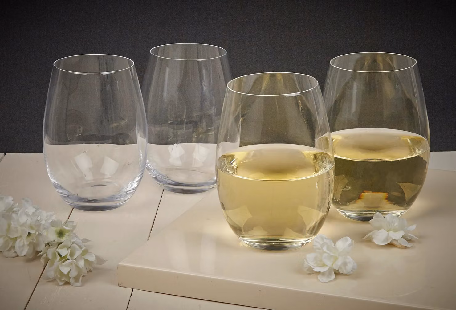 Mikasa Julie Set of 4 Stemless Wine Glasses, Clear, 584 ml – 2