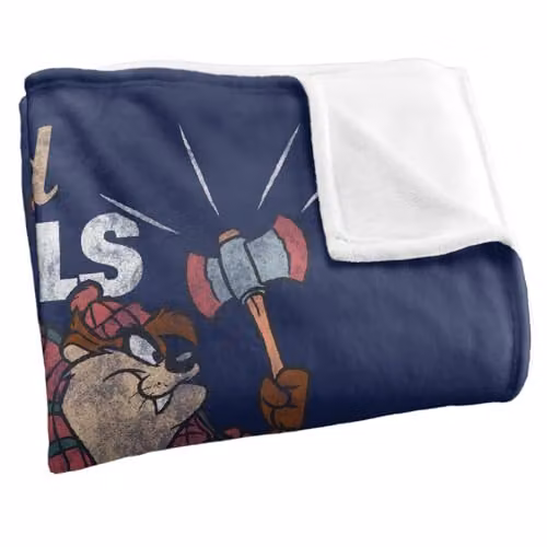 Warner Bros. Looney Tunes Taz Dad Skills Super Soft Fleece Throw Blanket, Multicolour, W: 91 cm, D: 147 cm – 2