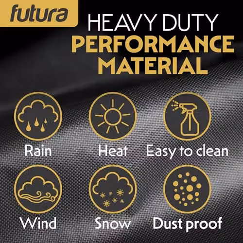 Futura Waterproof Rectangular Garden Furniture Cover in Black 420D Oxford Fabric, W/D/H: 160 x 160 x 70 cm – 6