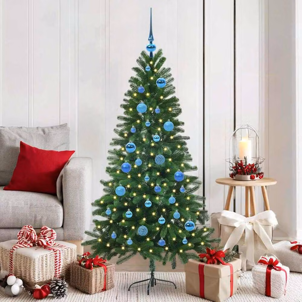 Berkfield Home Realistic Green PE Christmas Tree with 150 LEDs and Stand, Height: 150 cm – 2