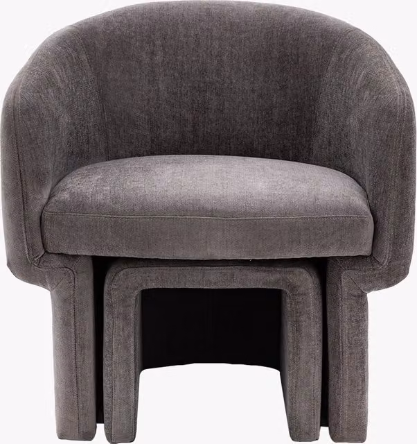 Perch & Parrow Modern Tub Armchair in Grey Fabric