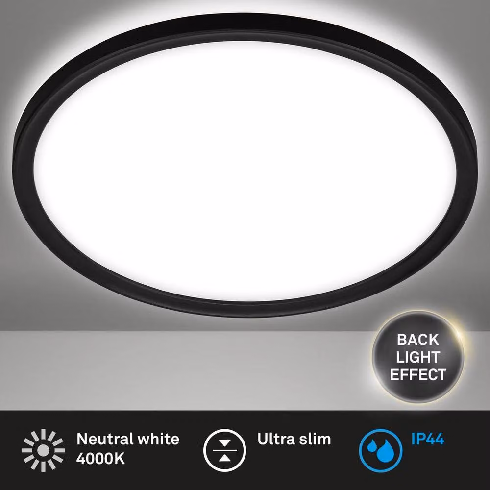 Briloner Black Slim LED Round Bathroom Ceiling Light, W/D/H: 29.0 x 29.0 x 3.0 cm – 2