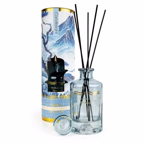 Candlelight Fresh Reed Diffuser in Blue Glass – 1