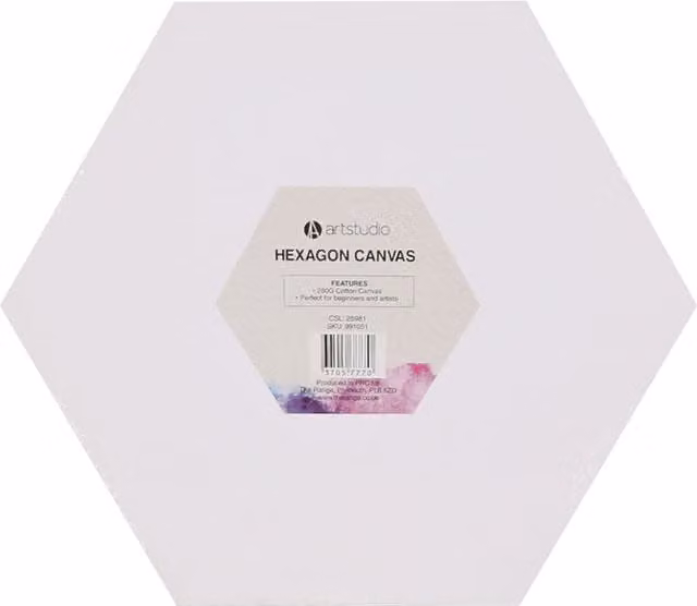 Art Studio Hexagon White Wood Canvas for Professionals