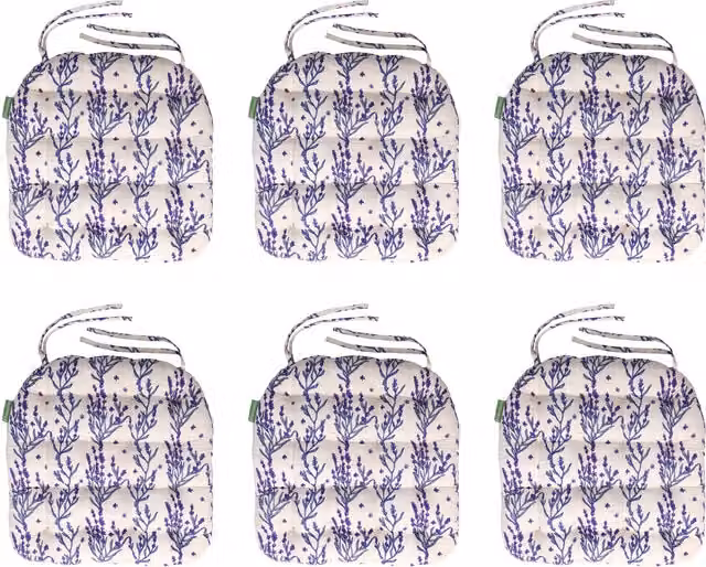 Gardenista Tufted Outdoor Garden Chair Cushion Seat Pad in Purple, Set of 6