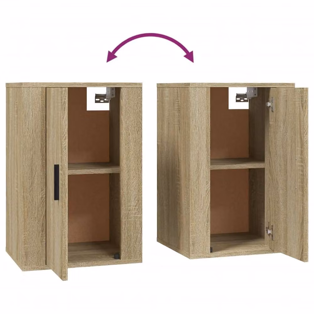 Berkfield Home Wall Mounted TV Cabinets, 2 Piece Set, Sonoma Oak, Beige, W/D/H: 40 x 34.5 x 60 cm – 3