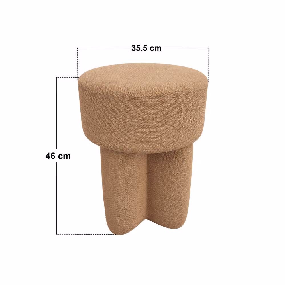 Solace+Co Astrid Fabric Pouffe in Brown – 2