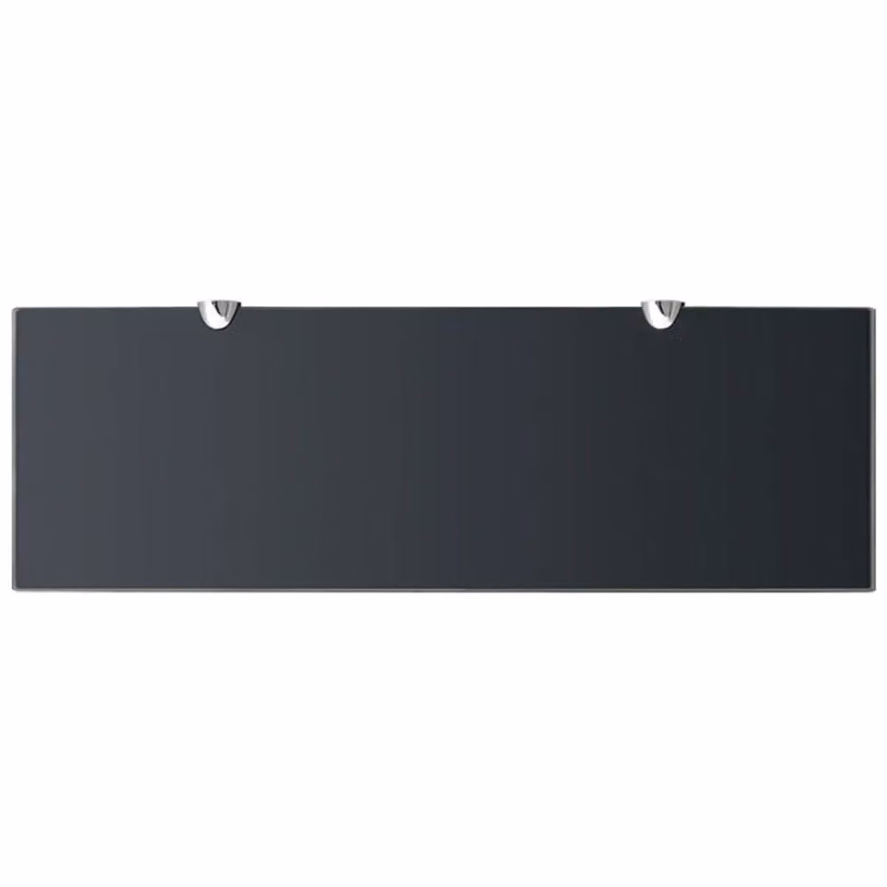 Berkfield Home Modern Floating Glass Shelves, 2 Pack, Black, W: 60 cm, D: 20 cm – 2