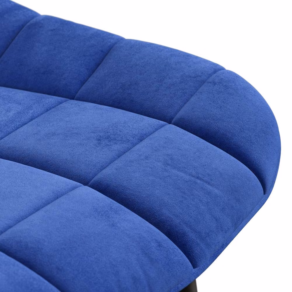 More4Homes Arlo Black Round Dining Table and Nova Blue Velvet Dining Chair Set of 6, W/D/H: 120 x 120 x 75 cm – 3