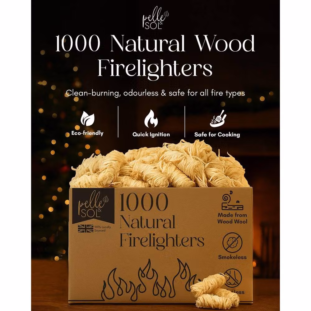 Pelle & Sol Natural Firelighters for Wood and Charcoal, Brown – 5