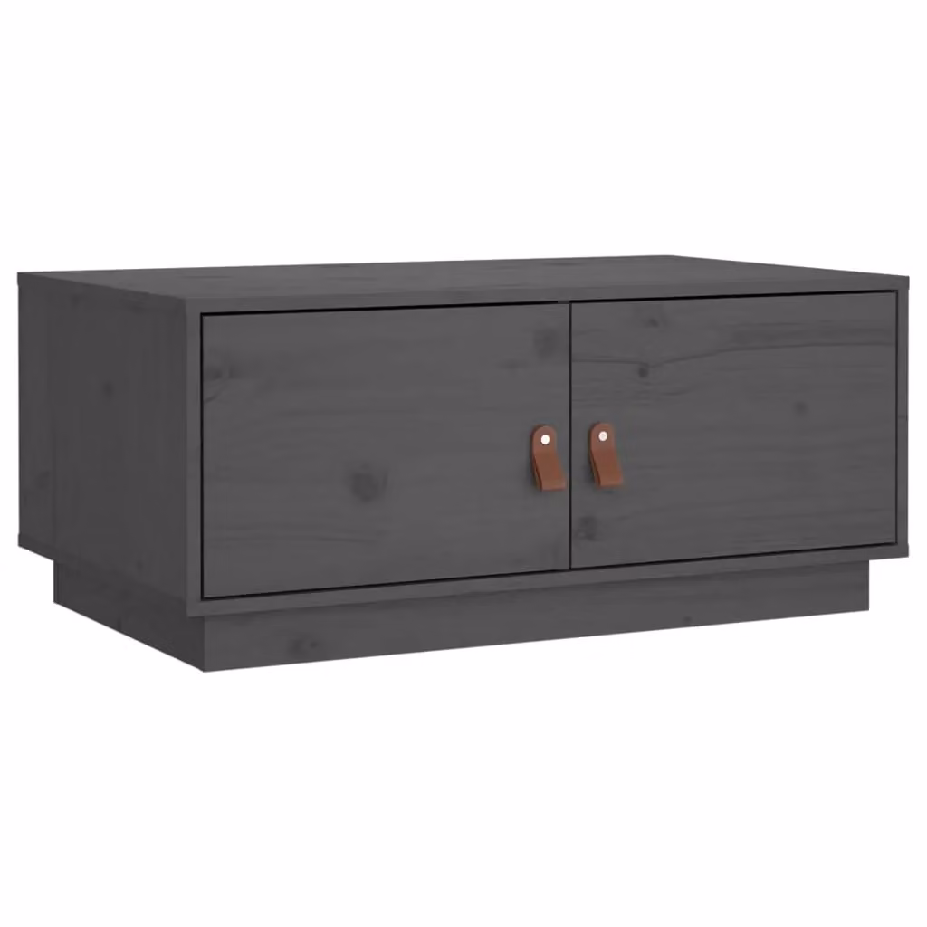Berkfield Home Grey Rustic Solid Pine Coffee Table W/D/H: 80 x 50 x 35 cm – 2