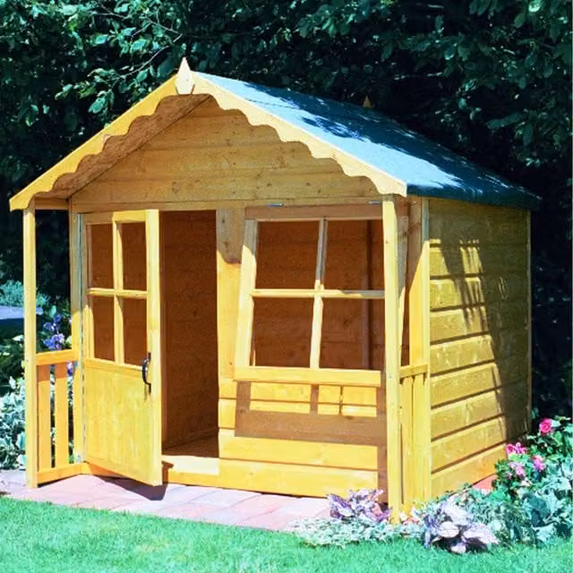 Shires Wood Kitty Playhouse Wendy House in Brown, W/D/H: 156.8 x 155.0 x 148.9 cm