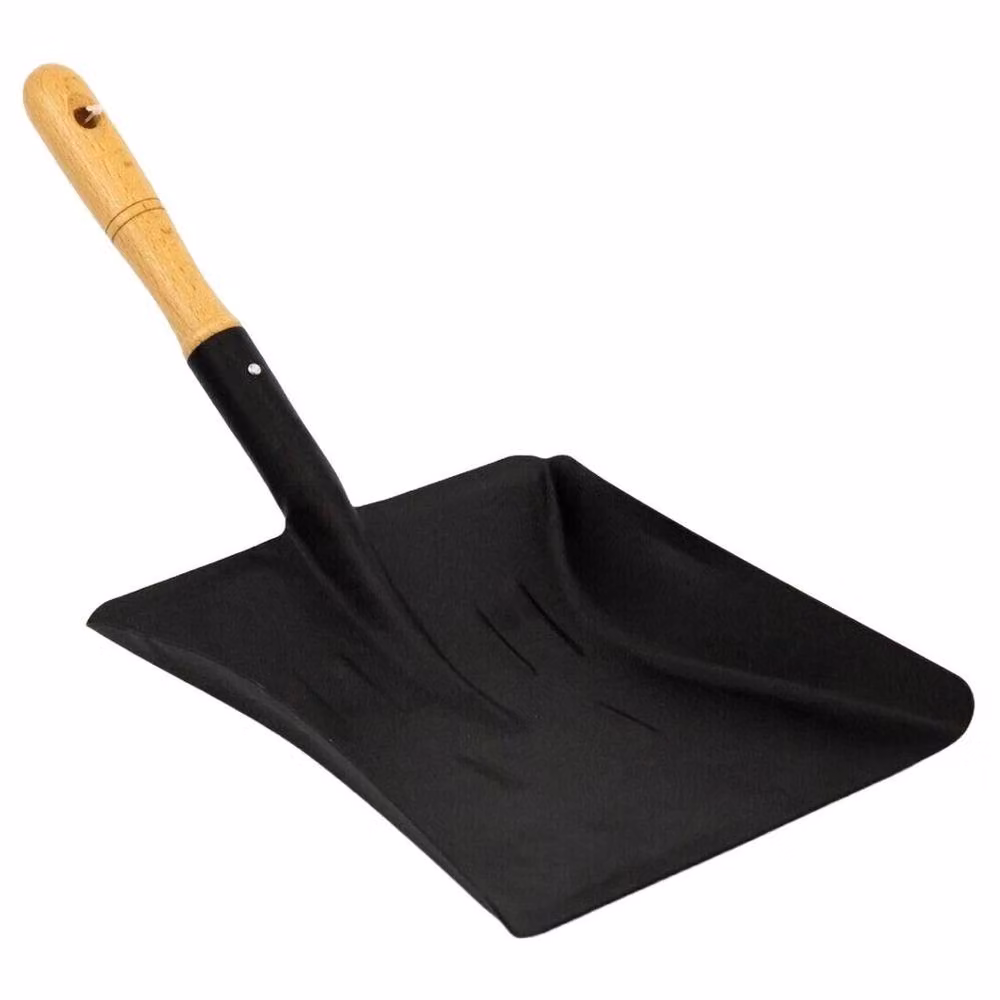 NESTLUNE Metal Dustpan with Wooden Handle in Black – 5