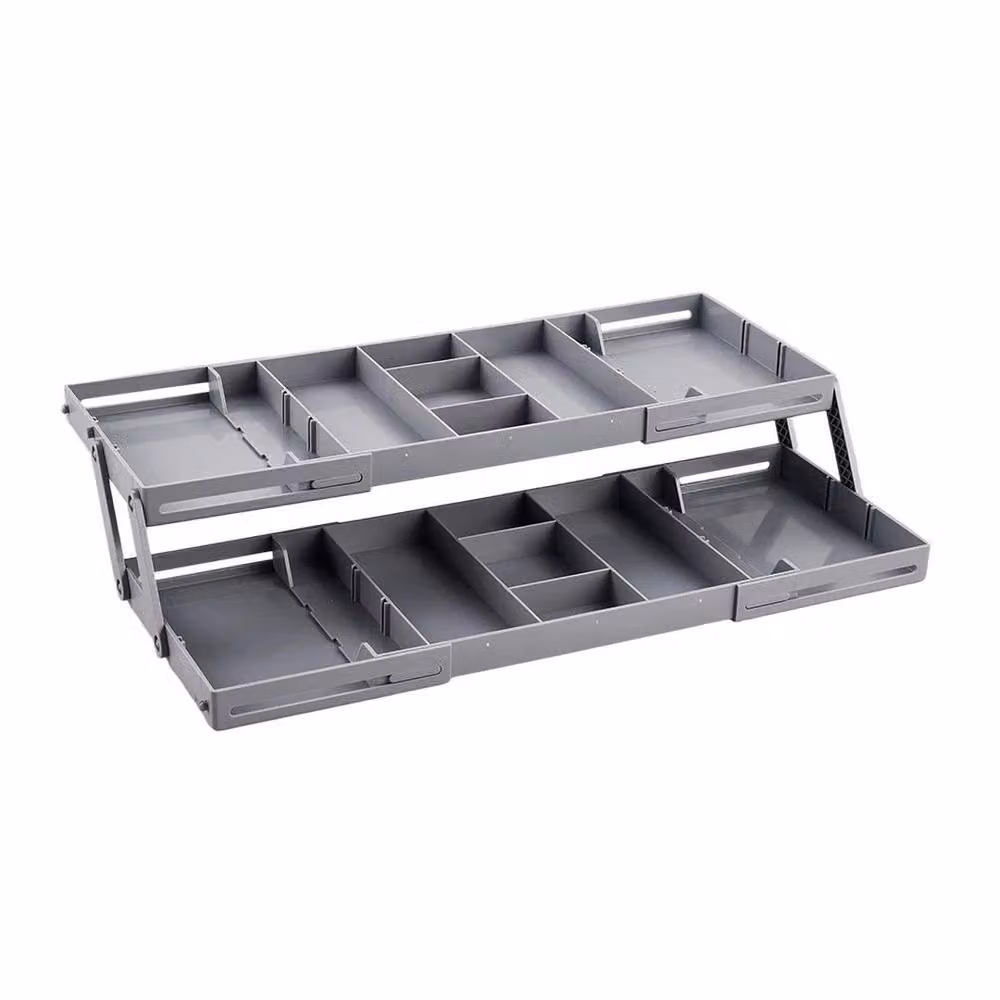 NESTLUNE 2-Tier Multi Level Smart Drawer Organizer in Grey, W: 100 cm, D: 60 cm – 5