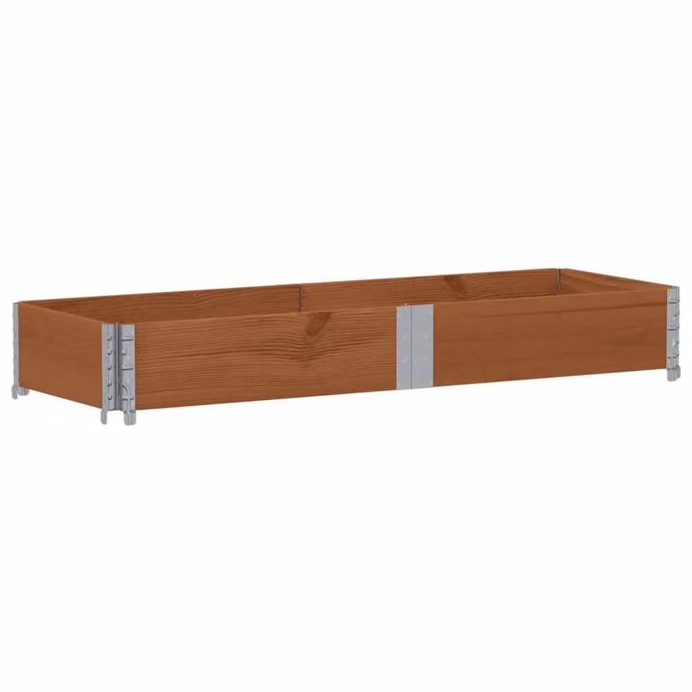 Berkfield Home Garden Brown Wooden Raised Bed Planter with Galvanised Steel, W/D/H: 150 x 50 x 50 cm – 2