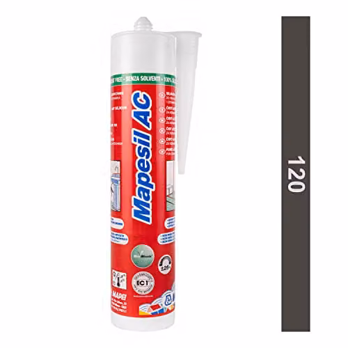 Mapei Mapesil AC Black Silicone Sealant, 310ml Waterproof Anti-Mould Sealant for Bathrooms, Showers, Sinks and Window Frames