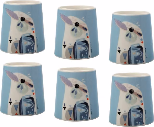 Maxwell & Williams Pete Cromer Kookaburra Porcelain Egg Cups, Set of 6, Multicolour