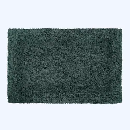 Homescapes Luxury Cotton Bath Mat, Green, W/D/H: 80 x 50 x 0.5 cm – 1