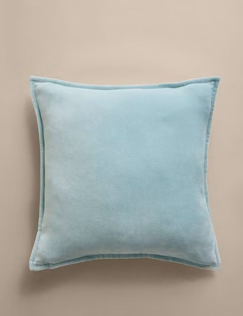M&S Blue Pure Cotton Velvet Square Cushion