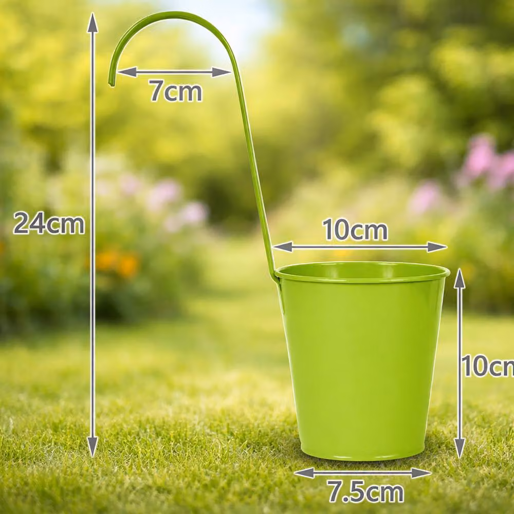 Simpa Set of 10 Colourful Metal Hanging Balcony Planters – 3