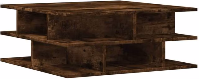 Berkfield Home Smoked Oak Coffee Table in Brown, W/D/H: 70 x 70 x 29 cm – 1