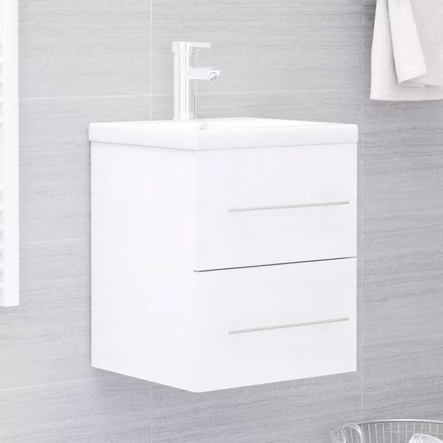 Berkfield Home Sink Cabinet in White, W/D/H: 41 x 38.5 x 48 cm