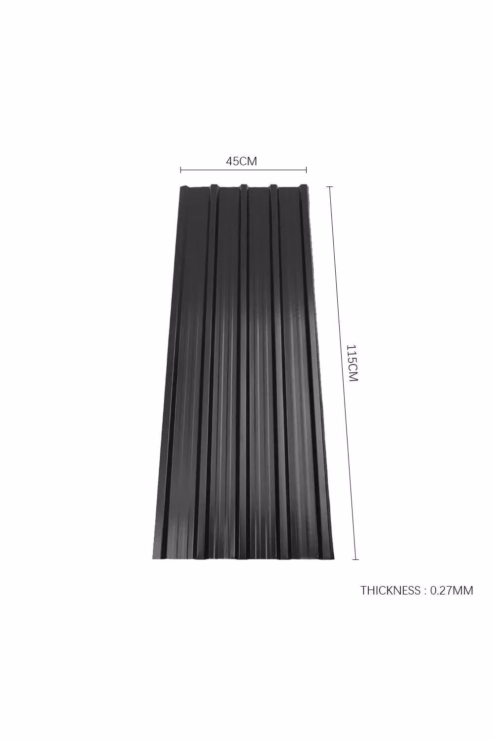 H&O Direct Set of 12 Black Powder Coated Steel Corrugated Metal Panels – 3