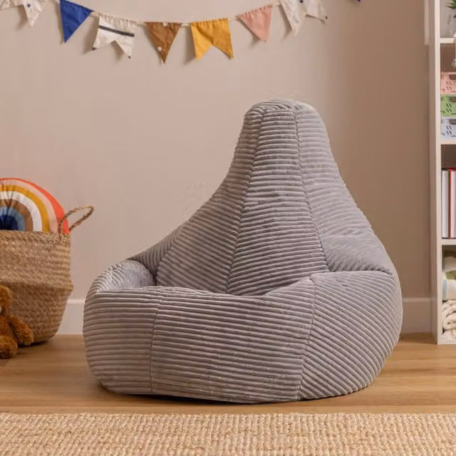 ICON Dalton Kids Bean Bag in Grey Corduroy