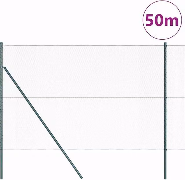 Berkfield Home Green Steel Hexagon Fence, H: 160 cm x L: 50 m