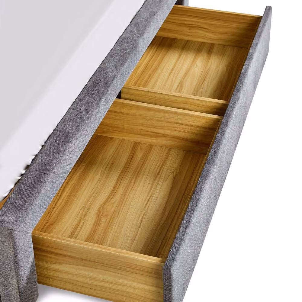 Cheshire Citrine 4 Drawer Storage Bed Double in Grey Upholstered Fabric – 5